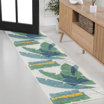 Shelby Coastal Vintage Abstract Palm Leaf Indoor/Outdoor Area Rug